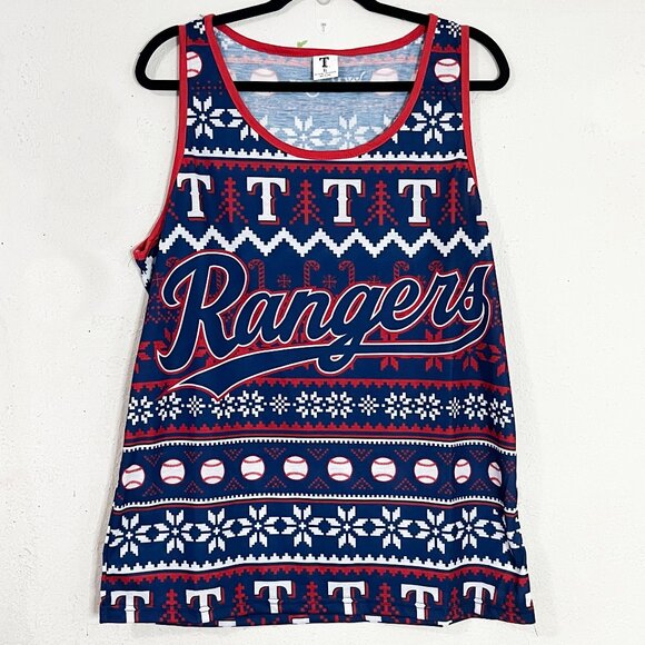 Texas Rangers Christmas In July Ugly Sweater Tank Top Size XL NWOT - Picture 1 of 6